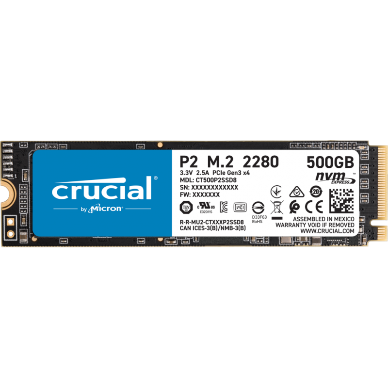 Crucial SSD P2 500Go - XTECHNO MOROCCO
